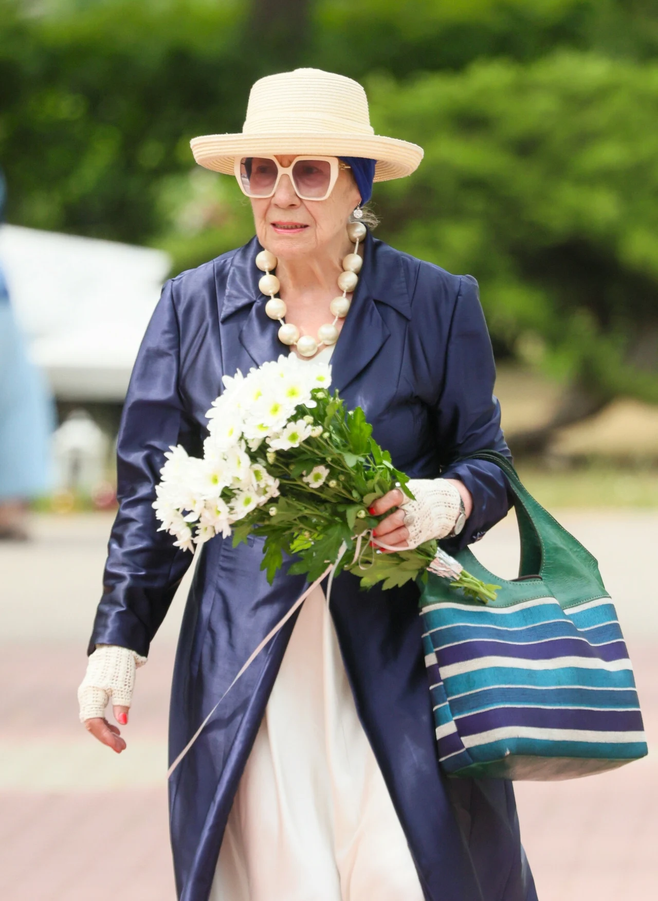 Emilia Krakowska na pogrzebie Andrzeja Mularczyka.