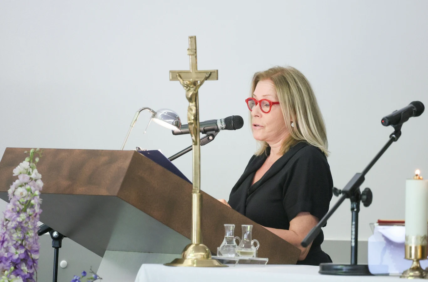 Małgorzata Potocka na pogrzebie Andrzeja Mularczyka.