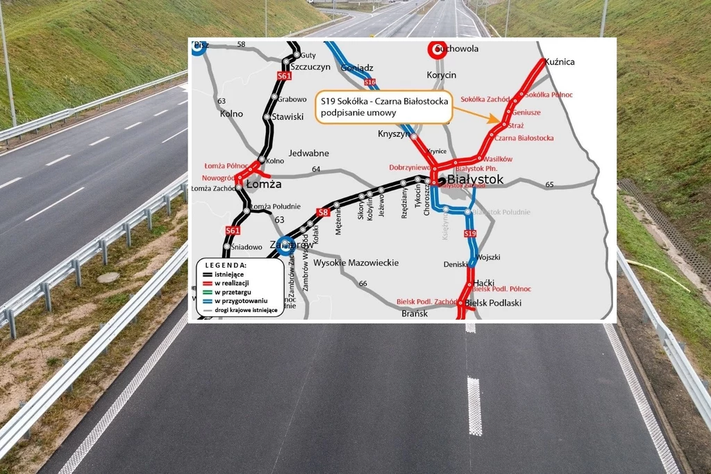 Odcinek drogi ekspresowej S19 Sokółka - Czarna Białostocka zbuduje chińska firma Stecol Corporation.