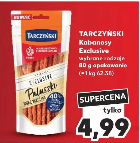 Tarczyński Kabanosy Exclusive paluszki 100 % z kurczaka 80 g