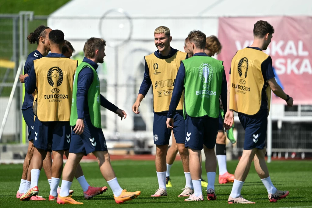 Trening reprezentacji Danii przed meczem z Niemcami Trening reprezentacji Danii przed meczem z Niemcami