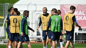 Trening reprezentacji Danii przed meczem z Niemcami