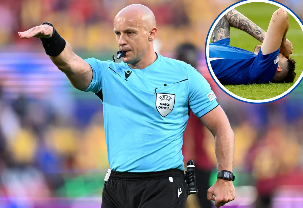 Euro 2024. Szymon Marciniak w akcji podczas meczu Szwajcaria - Włochy Euro 2024. Szymon Marciniak w akcji podczas meczu Szwajcaria - Włochy