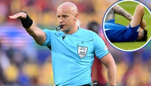 Euro 2024. Szymon Marciniak w akcji podczas meczu Szwajcaria - Włochy