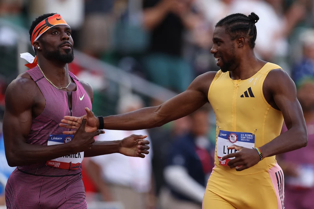 Noah Lyles (z prawej) i Kenneth Bednarek Noah Lyles (z prawej) i Kenneth Bednarek