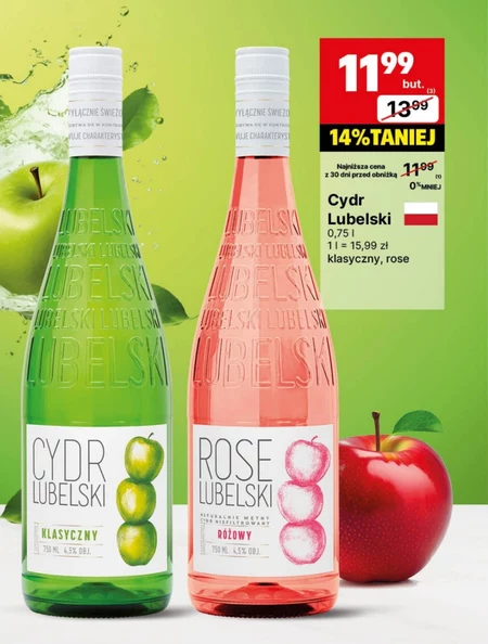 Rose Lubelski Naturalnie mętny cydr niefiltrowany różowy 750 ml