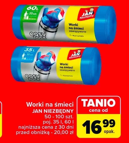 Jan Niezbędny Worki na śmieci z uszami 35 l 30 sztuk