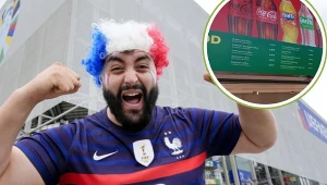Kibic Francji przed stadionem w Duesseldorfie na Euro 2024