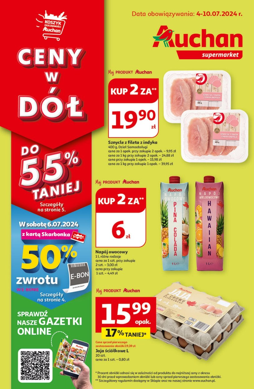 Gazetka promocyjna Auchan Supermarket - ważna od 04. 07. 2024 do 10. 07. 2024