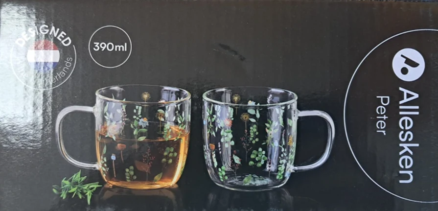 Komplet 2 kubków termicznych z wzorem ziół Allesken