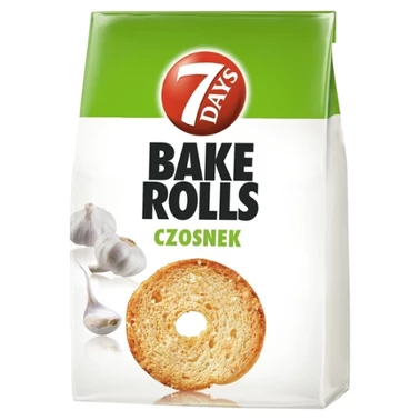 7 Days Bake Rolls Chrupki Chlebowe o smaku czosnku 150 g - 1