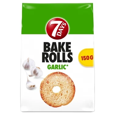 7 Days Bake Rolls Chrupki Chlebowe o smaku czosnku 150 g - 0