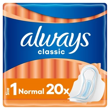 Always Podpaski ze skrzydełkami Classic Normal (rozmiar 1) x20 - 1