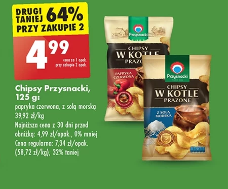Przysnacki Chipsy w kotle prażone z solą morską 125 g