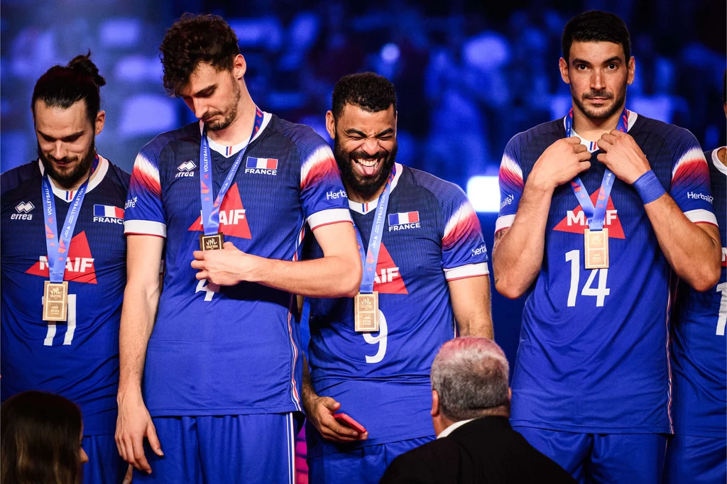 Francuscy siatkarze, od lewej: Antoine Brizard, Jean Patry, Earvin Ngapeth i Nicolas Le Goff