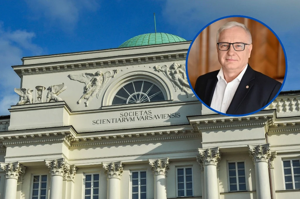 Prof. Marek Konarzewski, prezes Polskiej Akademii Nauk w tle Polska Akademia Nauk.