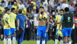 Reprezentacja Brazylii po porażce w karnych z Urugwajem, 06.07.2024 r.