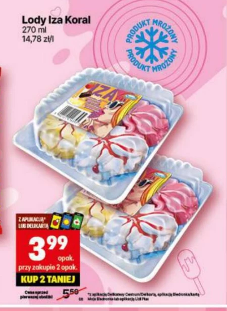 Koral Iza Lody o smaku śmietankowo cytrynowo truskawkowo czekoladowym 270 ml