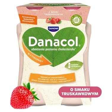 Danacol Jogurt pitny o smaku truskawkowym 400 g (4 x 100 g) - 0