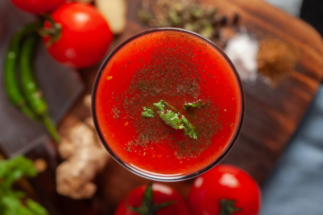 Sok pomidorowy z pietruszką hamuje procesy starzenia się organizmu