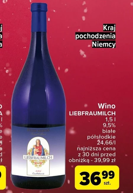 Напівсолодке вино Liebfraumilch