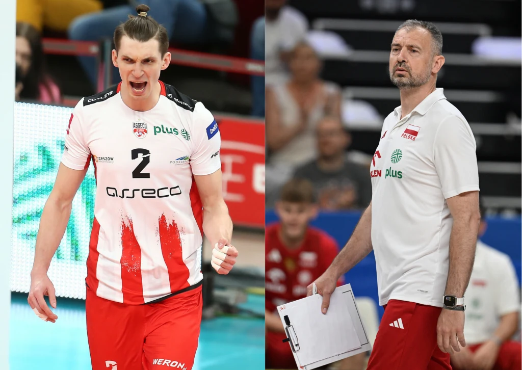 Maciej Muzaj (w barwach Asseco Resovii Rzeszów) i Nikola Grbić Maciej Muzaj (w barwach Asseco Resovii Rzeszów) i Nikola Grbić