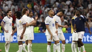 Reprezentacja Francji po meczu z Hiszpanią w półfinale Euro 2024