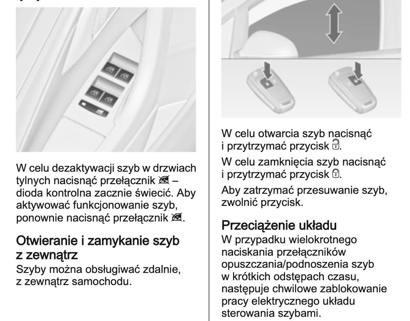 O standardowej funkcji otwierania szyb z kluczyka wspomina już instrukcja Opla Astry H. Niestety wielu właścicieli nigdy do niej nie sięgnęło