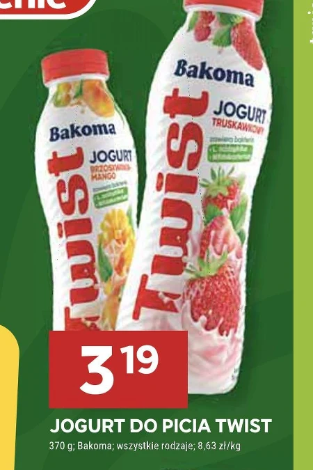 Bakoma Twist Jogurt truskawkowy 370 g