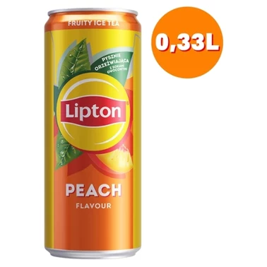 Lipton Ice Tea Peach Napój niegazowany o smaku brzoskwiniowym z ekstraktem czarnej herbaty 330 ml - 0