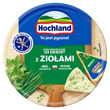 Hochland Ser kremowy w trójkącikach z ziołami 180 g (8 sztuk) - 0