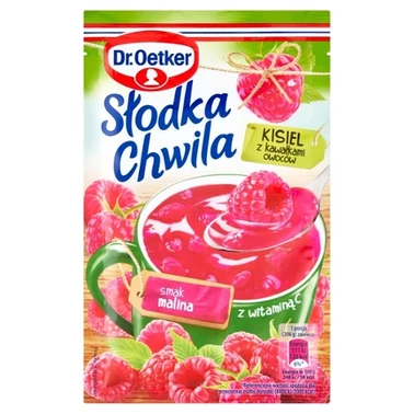 Dr. Oetker Słodka Chwila Kisiel z kawałkami owoców smak malina 31,5 g - 0