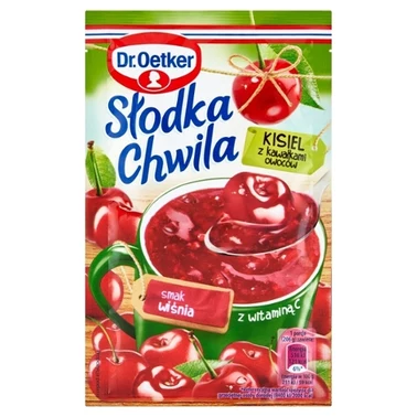 Dr. Oetker Słodka Chwila Kisiel z kawałkami owoców smak wiśnia 31,5 g - 0