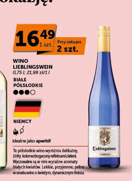 Wino półsłodkie Lieblingswein