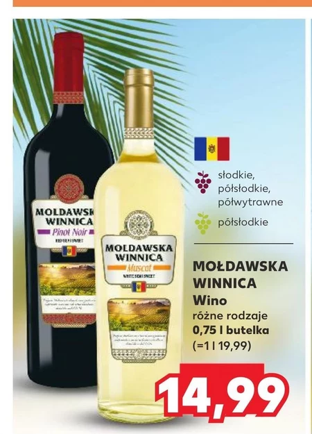 Wino półsłodkie Mołdawska Winnica