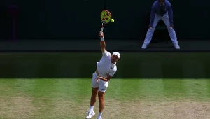 Jan Zieliński podczas Wimbledonu 2024