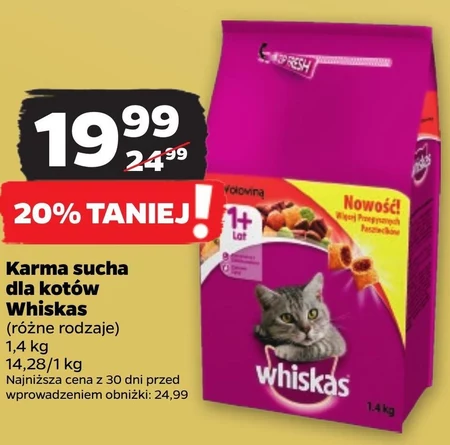 Whiskas z kurczakiem Karma pełnoporcjowa 1+ lat 1,4 kg