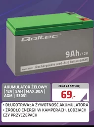 Гелевий акумулятор Qoltec