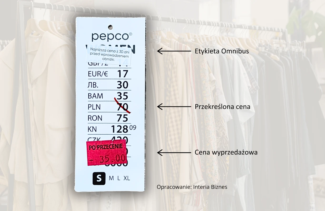 Etykieta klientki, która zakupiła produkty na wyprzedaży w Pepco