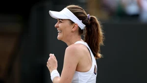 Agnieszka Radwańska podczas turnieju legend na Wimbledonie 2024