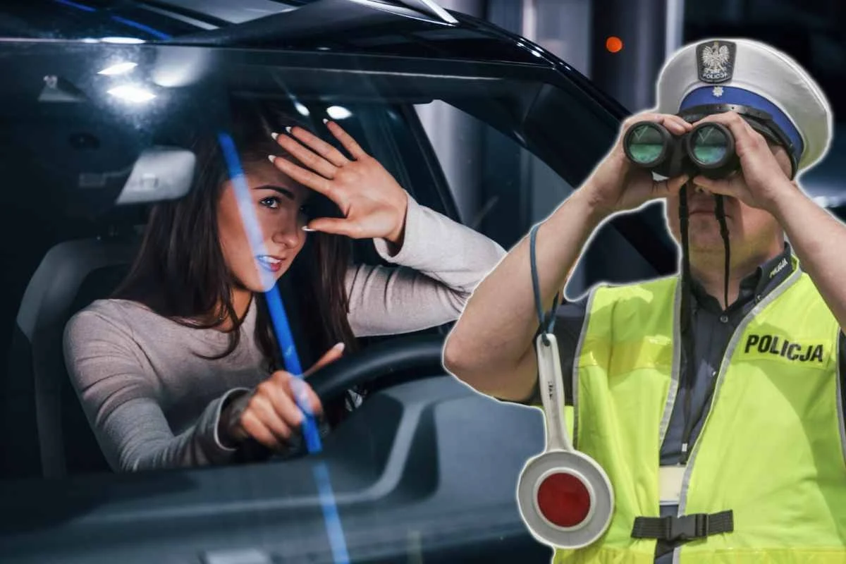 Policjanci wypatrują kierowców ze źle ustawionymi światłami. Policjanci wypatrują kierowców ze źle ustawionymi światłami.