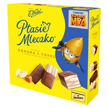 E. Wedel Ptasie mleczko o smaku banana i toffi w czekoladzie mlecznej 340 g - 0
