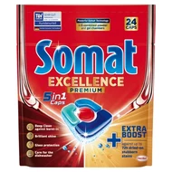 Somat Excellence Premium 5 iw 1 Caps Kapsułki do mycia naczyń w zmywarkach 468 g (24 sztuki)