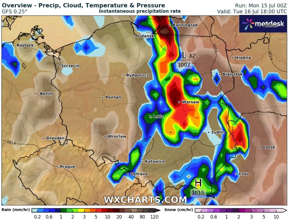 We wtorek pojawią się gwałtowne burze i nawałnice. Miejscami możliwe będą wichury wiejące z prędkością 100 km/h We wtorek pojawią się gwałtowne burze i nawałnice. Miejscami możliwe będą wichury wiejące z prędkością 100 km/h