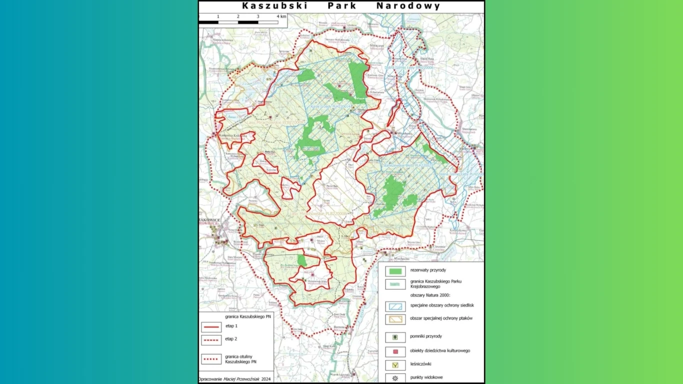 Mapa planowanego parku narodowego