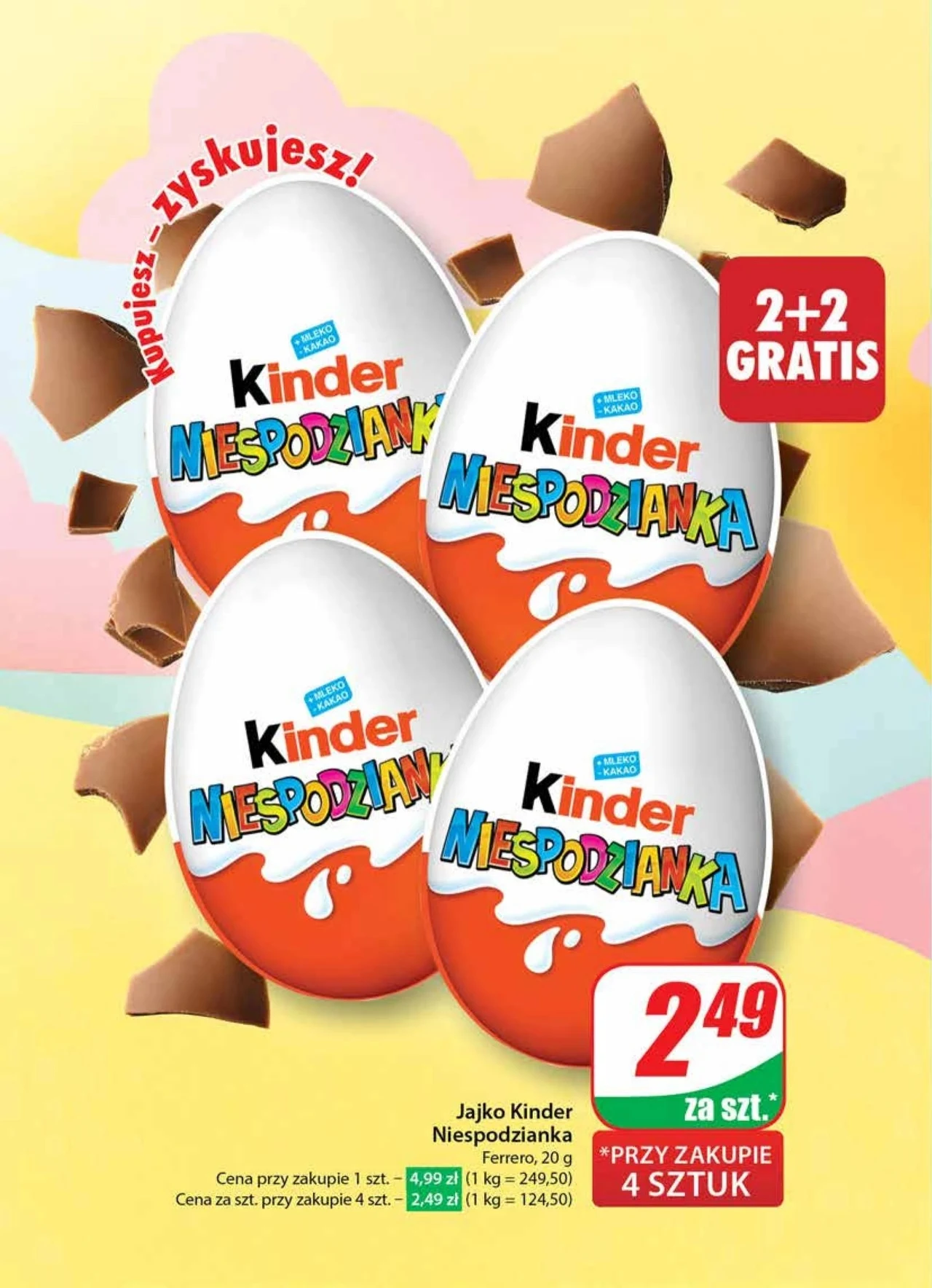 Kinder Niespodzianka 2+2 gratis w Dino! 
