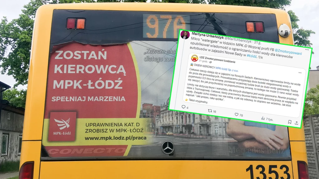 Wokół łódzkiego MPK wybuchła afera. Spółce zarzucono limitowanie wody pitnej kierowcom w czasie upałów