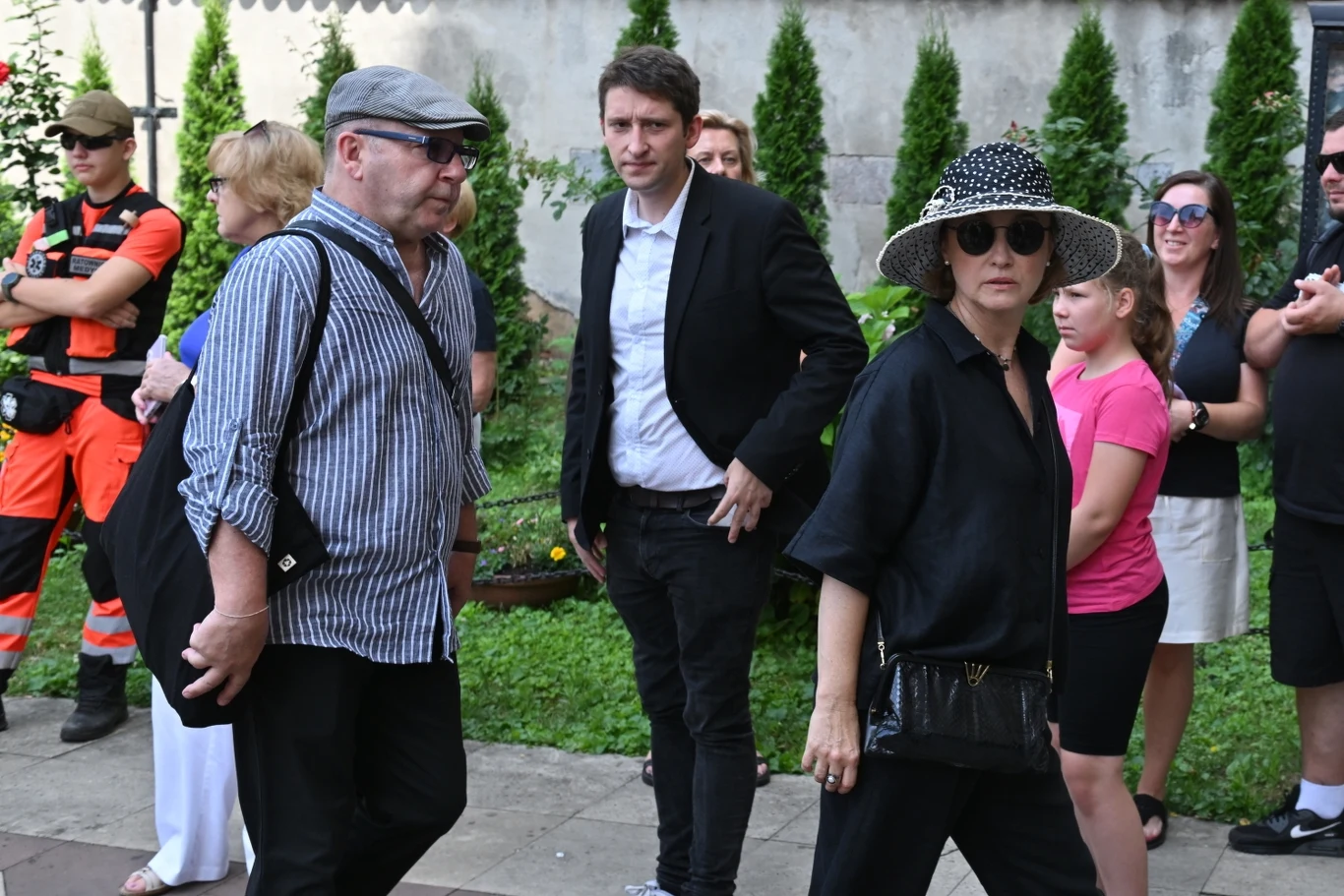 Zbigniew Zamachowski i Gabriela Muskała na pogrzebie Jerzego Stuhra