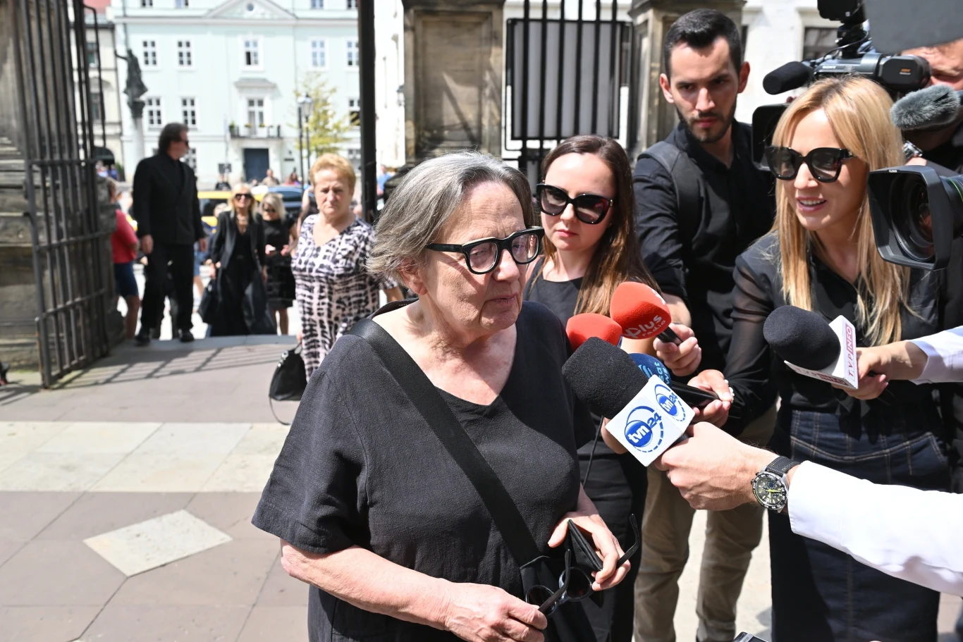 Agnieszka Holland na pogrzebie Jerzego Stuhra