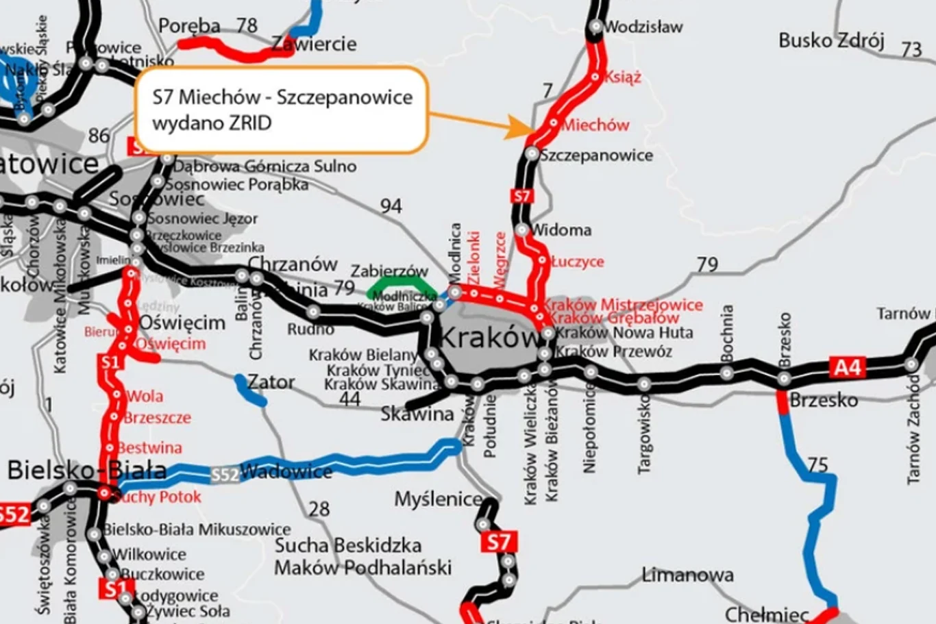 Odcinek S7 Miechów-Szczepanowice jest już prawie gotowy. Odcinek S7 Miechów-Szczepanowice jest już prawie gotowy.